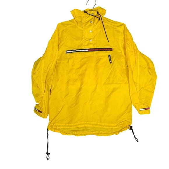 Vintage Tommy Hilfiger Yellow Anorak Windbreaker Jacket Mens Medium - Picture 1 of 6